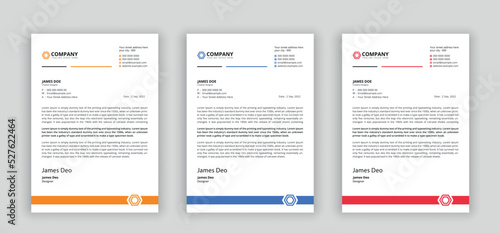 Professional corporate business letterhead template design. Vector graphic design.