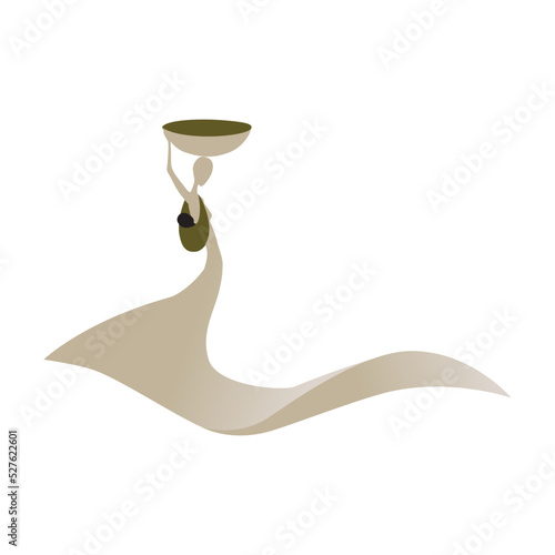 female figure as a part of dune sand