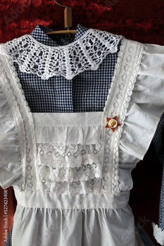 View of soviet girl's school uniform photo