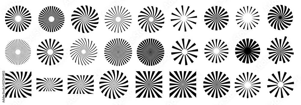Sunburst element radial stripes or sunburst backgrounds - obrazy, fototapety, plakaty 