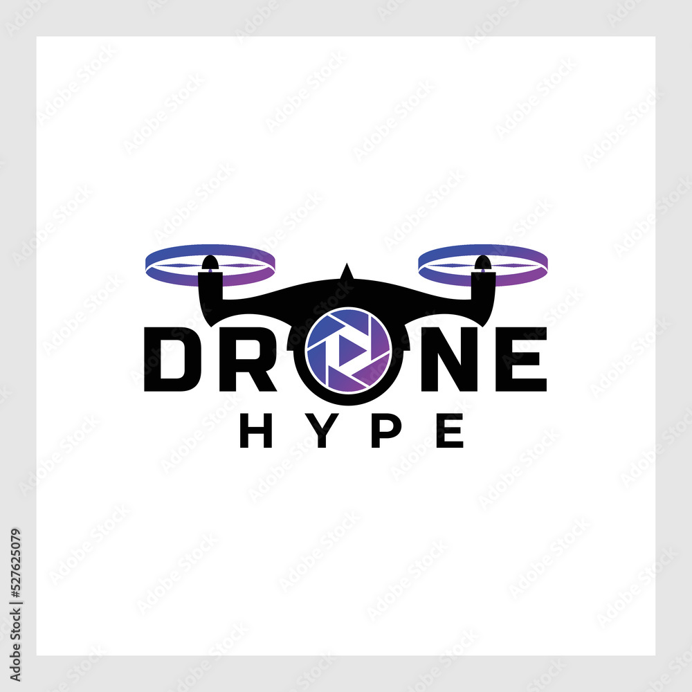 Template Drone Logo.Drone Logo Design Vector Template, Colorful Lens Camera Template Drone Logo.Drone Logo Design Vector Template, Colorful Lens Camera
