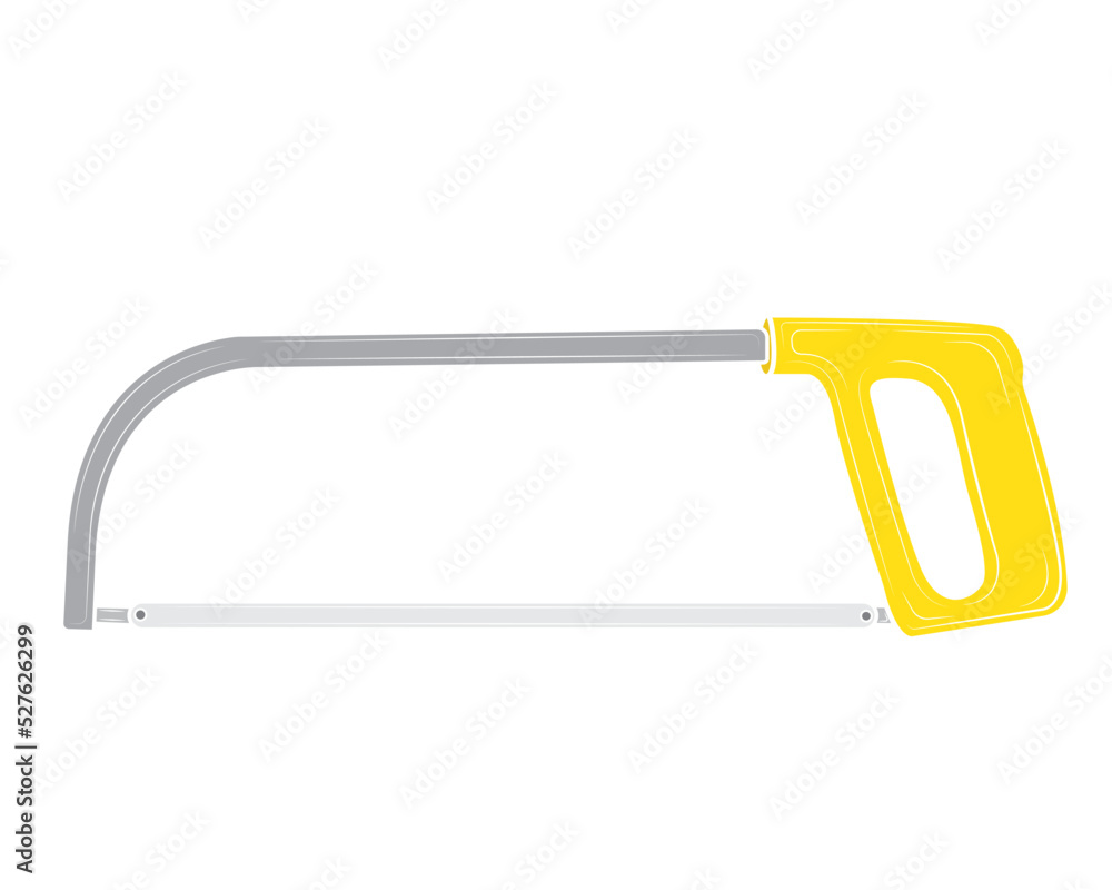 Hacksaw isolated on white background. Repair tool. Vector illustration Hacksaw isolated on white background. Repair tool. Vector illustration