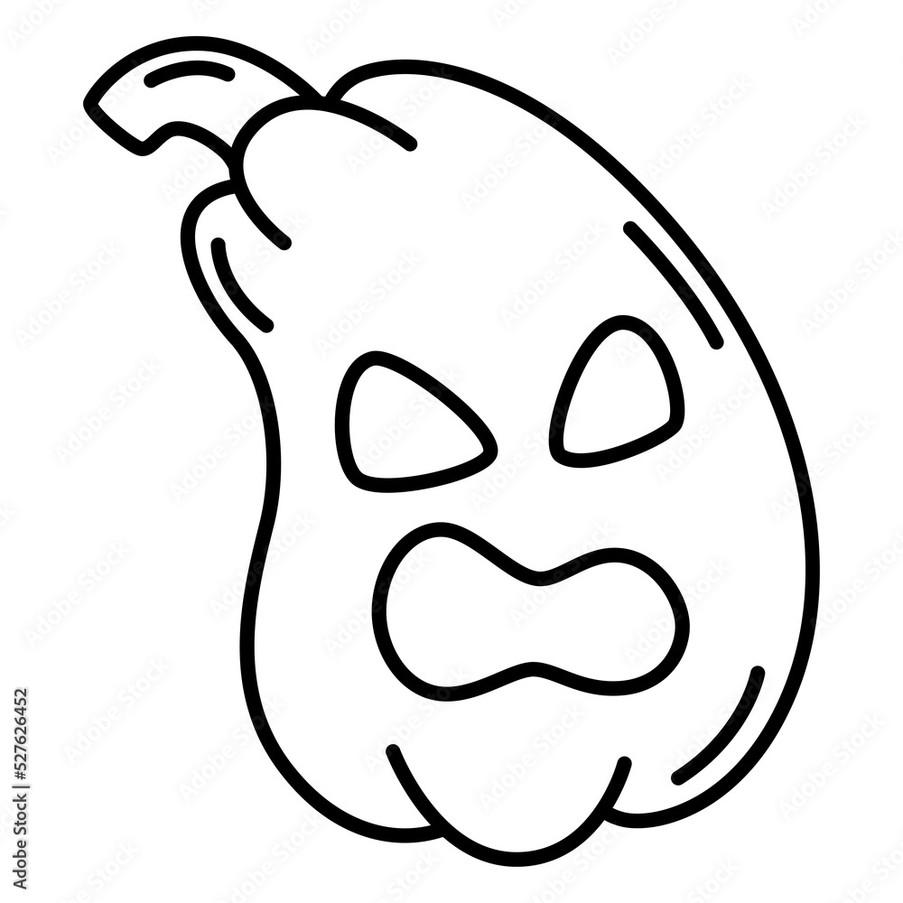 Halloween pumpkin thin line icon. Halloween pumpkin thin line icon.