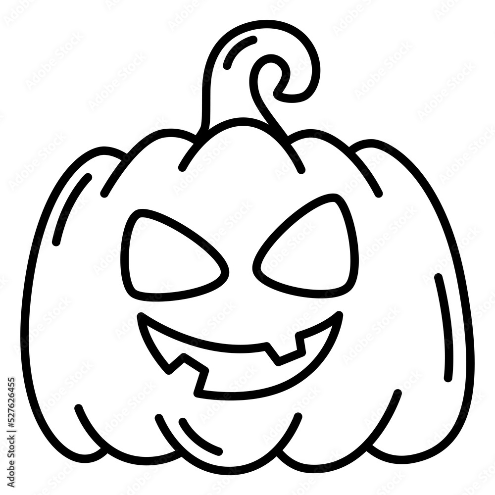 Halloween pumpkin thin line icon. Halloween pumpkin thin line icon.