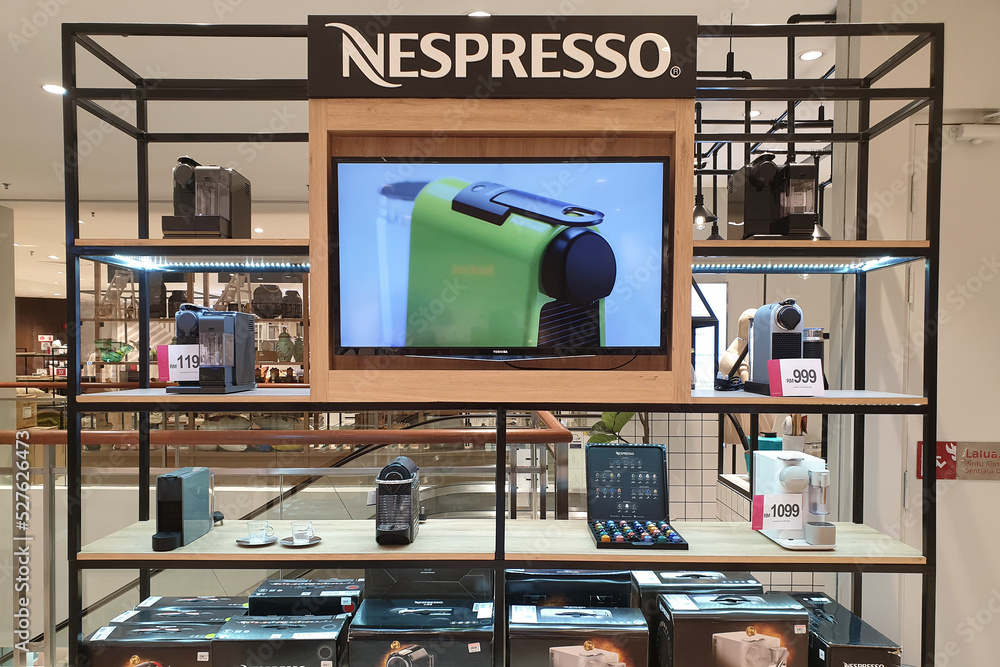 PENANG, MALAYSIA MAY 27, 2019 View of Nespresso Coffee Machine on