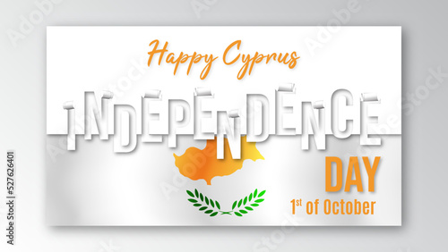 Happy Cyprus independence day october banner celebration