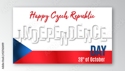 Happy Czech Republic independence day october banner celebration