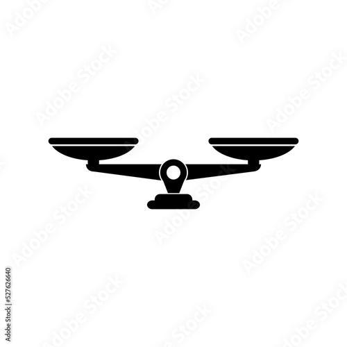 Mechanical scales balance icon isolated on white background