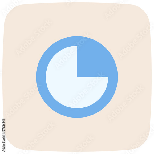 three quarters flat icon