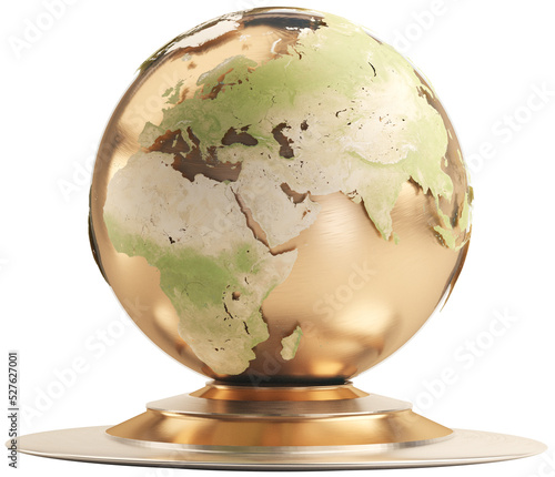 golden planet earth globe 3...