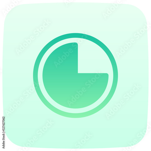 three quarters flat gradient icon