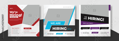 We are hiring job vacancy web banner and social media post template