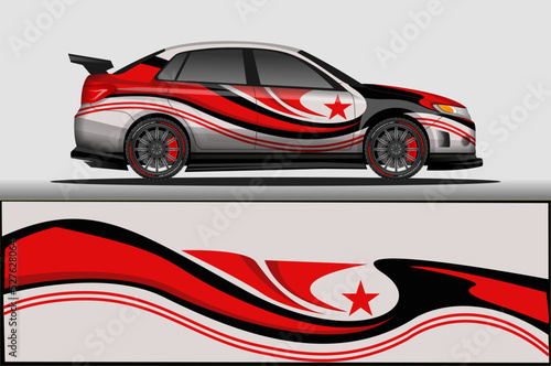 Car livery wrap decal  rally race style vector illustration abstract background