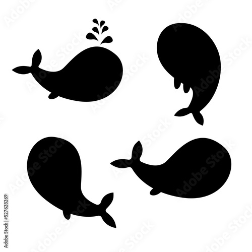 Whale in silhouette style. Vector illustration photo