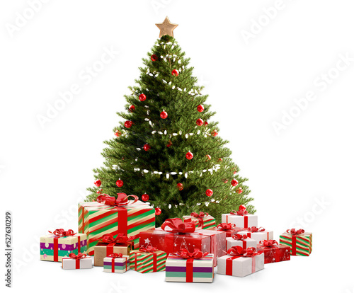 green fir Christmas tree wi...