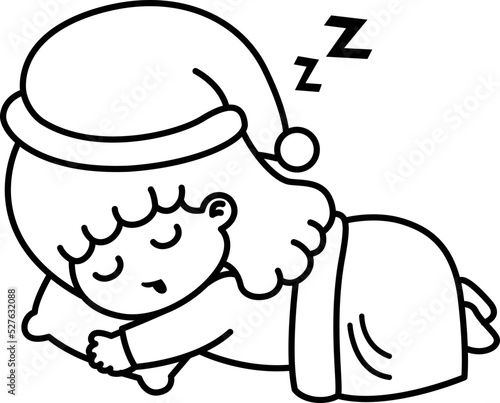 sleepy kid girl vector illustration