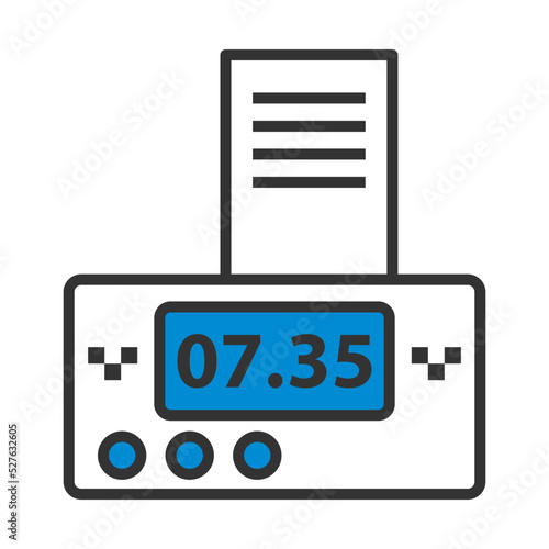 Taxi Meter With Receipt Icon