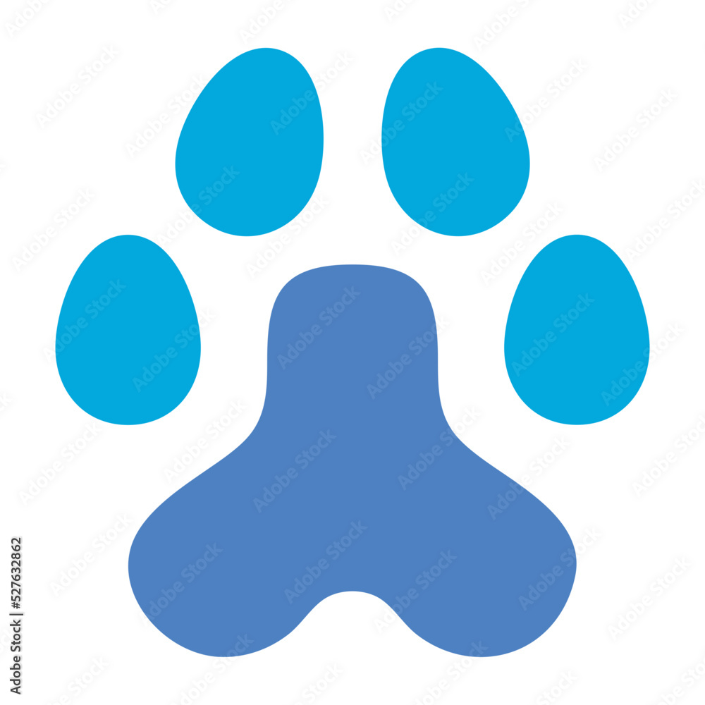 Paw Print Glyph Two Color Icon Paw Print Glyph Two Color Icon