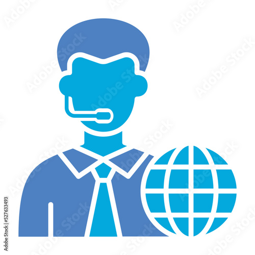 News Reporter Glyph Two Color Icon