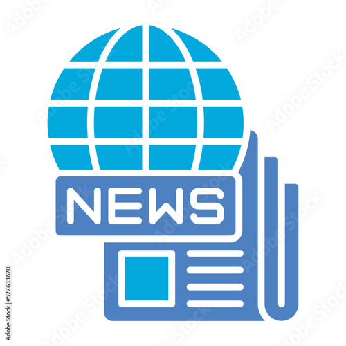 Global News Glyph Two Color Icon