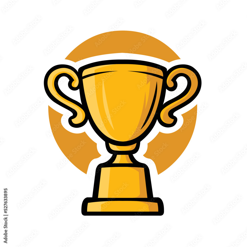 Trophy vector icon, gold cup vector, best for tournament or championship logo illustration Trophy vector icon, gold cup vector, best for tournament or championship logo illustration