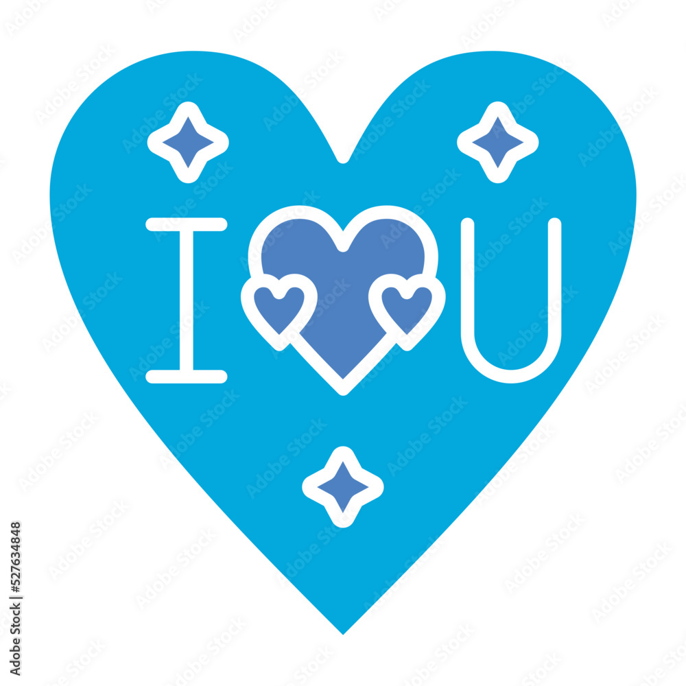 Obraz premium Love Glyph Two Color Icon