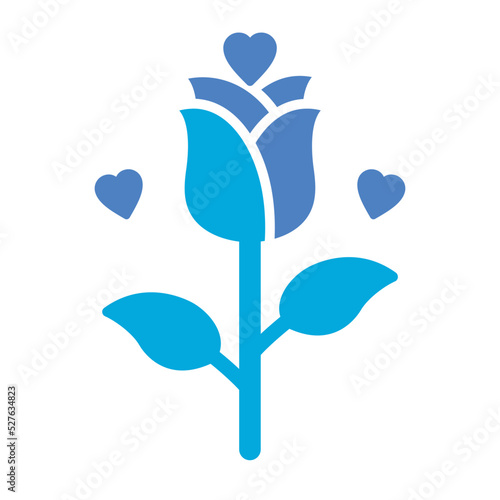 Rose Glyph Two Color Icon