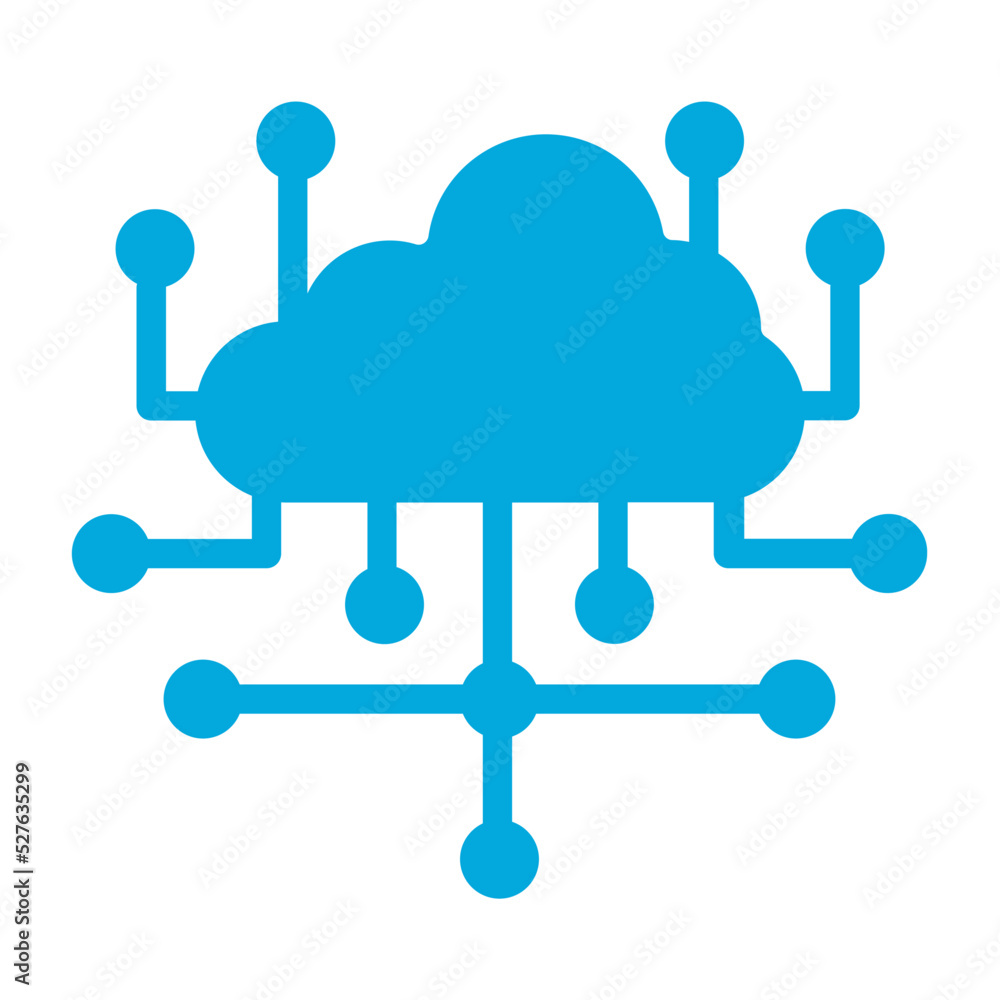 Cloud Computing Glyph Two Color Icon