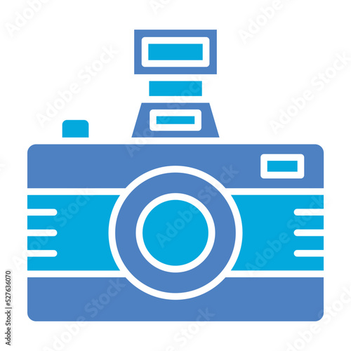 Photo Camera Glyph Two Color Icon