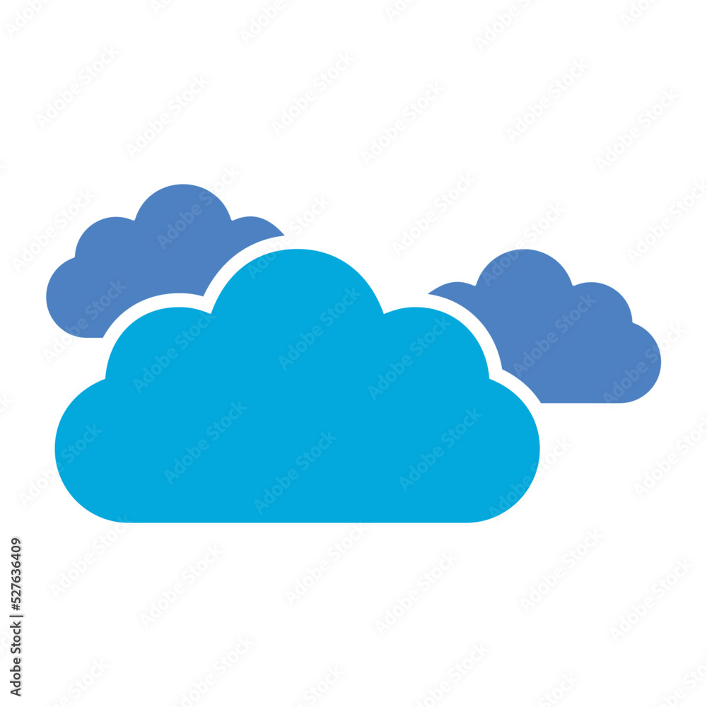 Clouds Glyph Two Color Icon Clouds Glyph Two Color Icon
