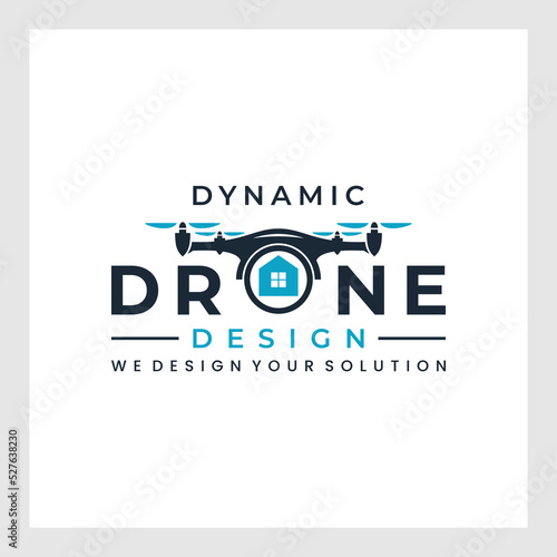 Drone Logo Design Vector Template, Colorful Lens Camera