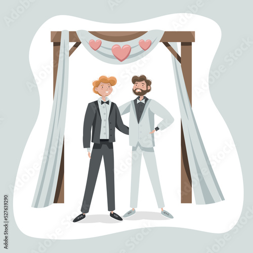 Male couple wedding. Marriage of two men in love.