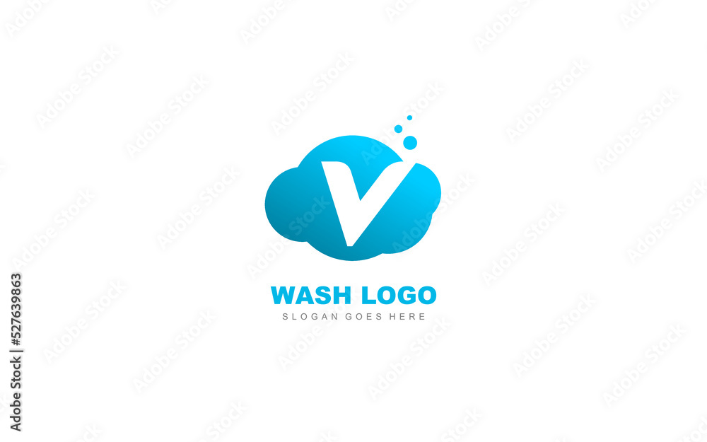 V logo LAUNDRY for branding company. letter template vector illustration for your brand.