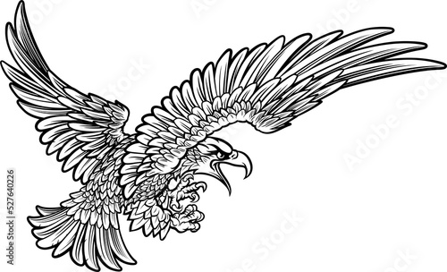 Eagle Swooping from the Side