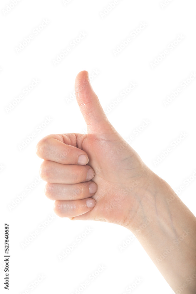 Female Hand is Making OK Sign on Isolated Background Female Hand is Making OK Sign on Isolated Background