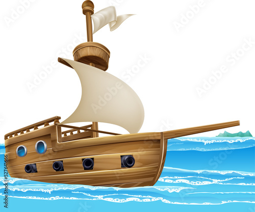 Cartoon Sailing Ship