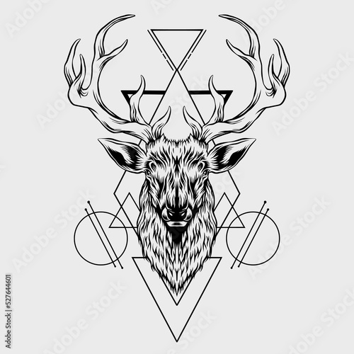 Geometric deer head