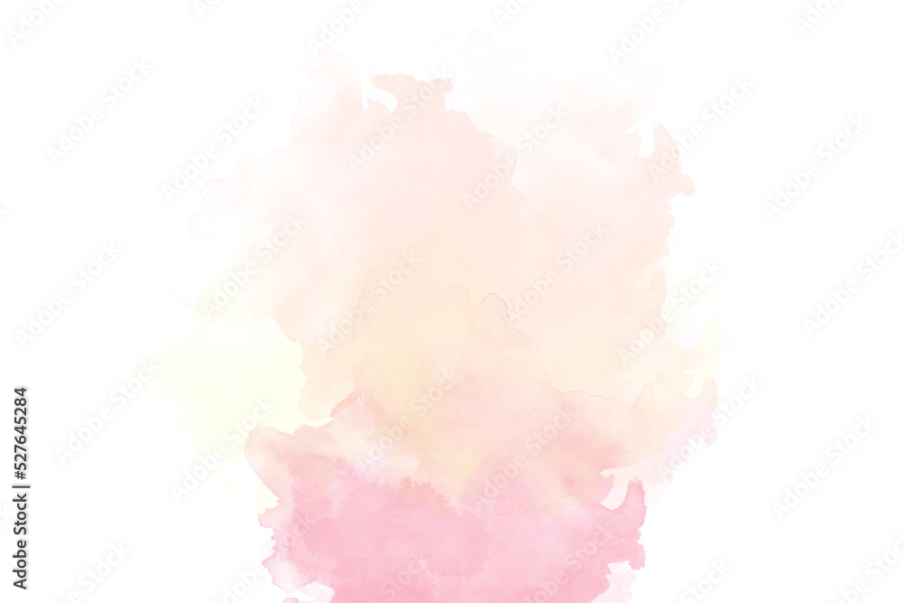 Abstract pink watercolor on white background. It is a hand drawn. The color splashing in the paper.