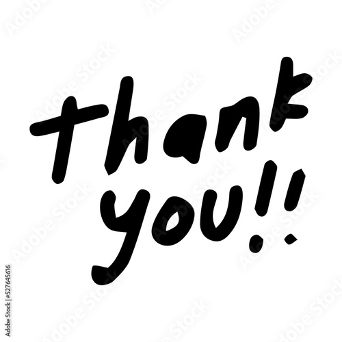thank you hand drawn illustration design