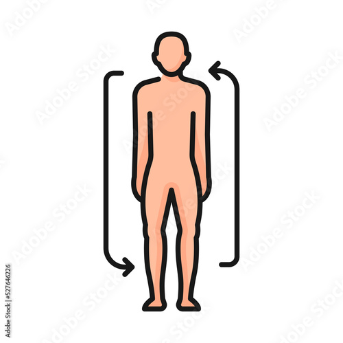MRI scan diagnostics color icon, body radiology and CT screening vector line symbol. MRI or magnetic resonance imaging of patient body for tomography and MRI machine use pictogram