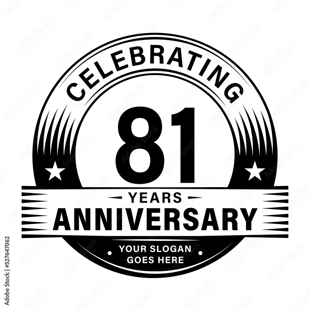 81 years anniversary celebration design template. 81st logo vector illustrations. 81 years anniversary celebration design template. 81st logo vector illustrations.