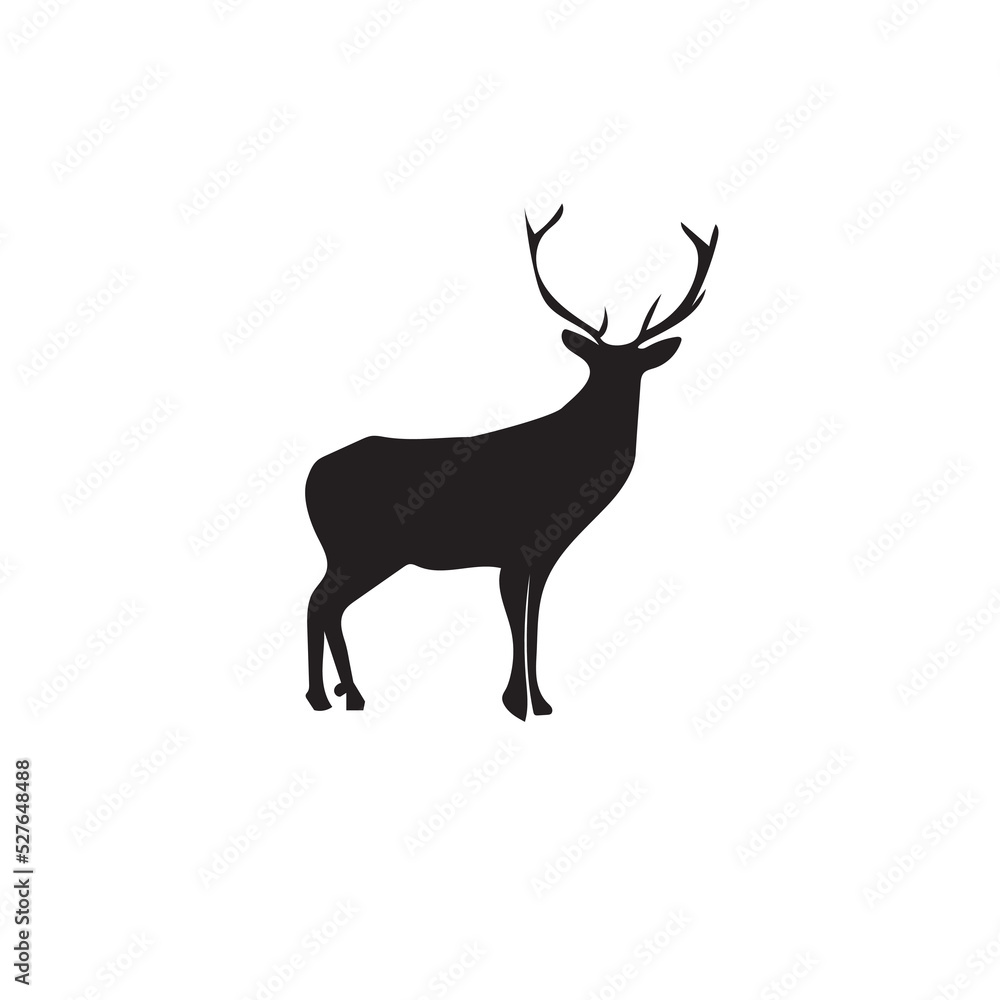 Male red deer silhouette stock illustration Male red deer silhouette stock illustration