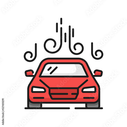 Car care icon, clean auto and detailing service, carwash vector line symbol. Car care icon of detailing, waxing or polishing and varnishing service for vehicle refurbish restoration and maintenance