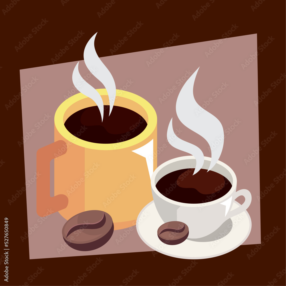 Obraz premium two coffee cups drinks