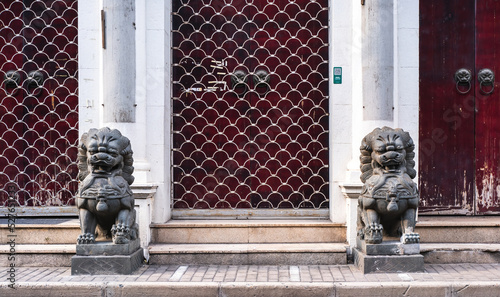 Wallpaper Mural ancient chinese house with red door Torontodigital.ca