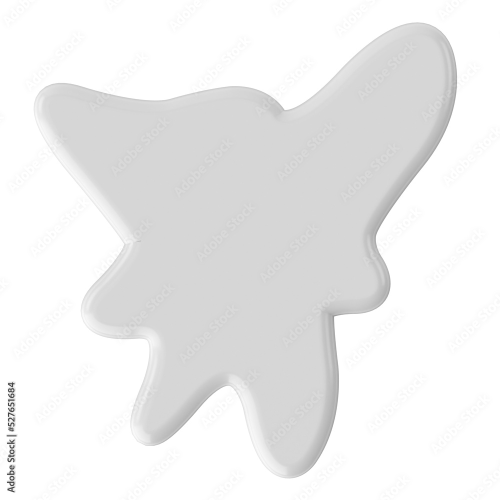3D blob shape. Text box. 3D blob shape. Text box.