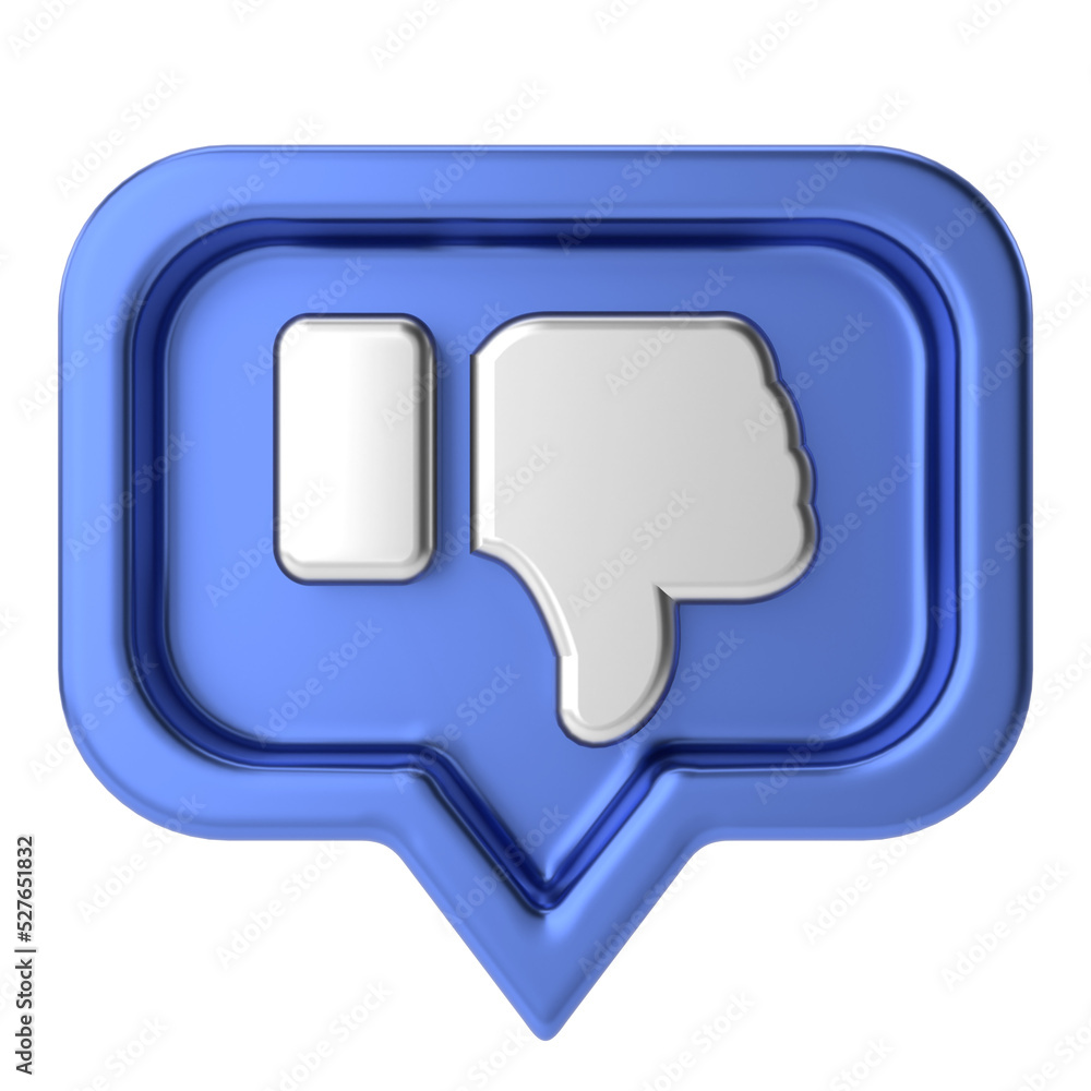3D dislike icon. 3D illustration. 3D dislike icon. 3D illustration.