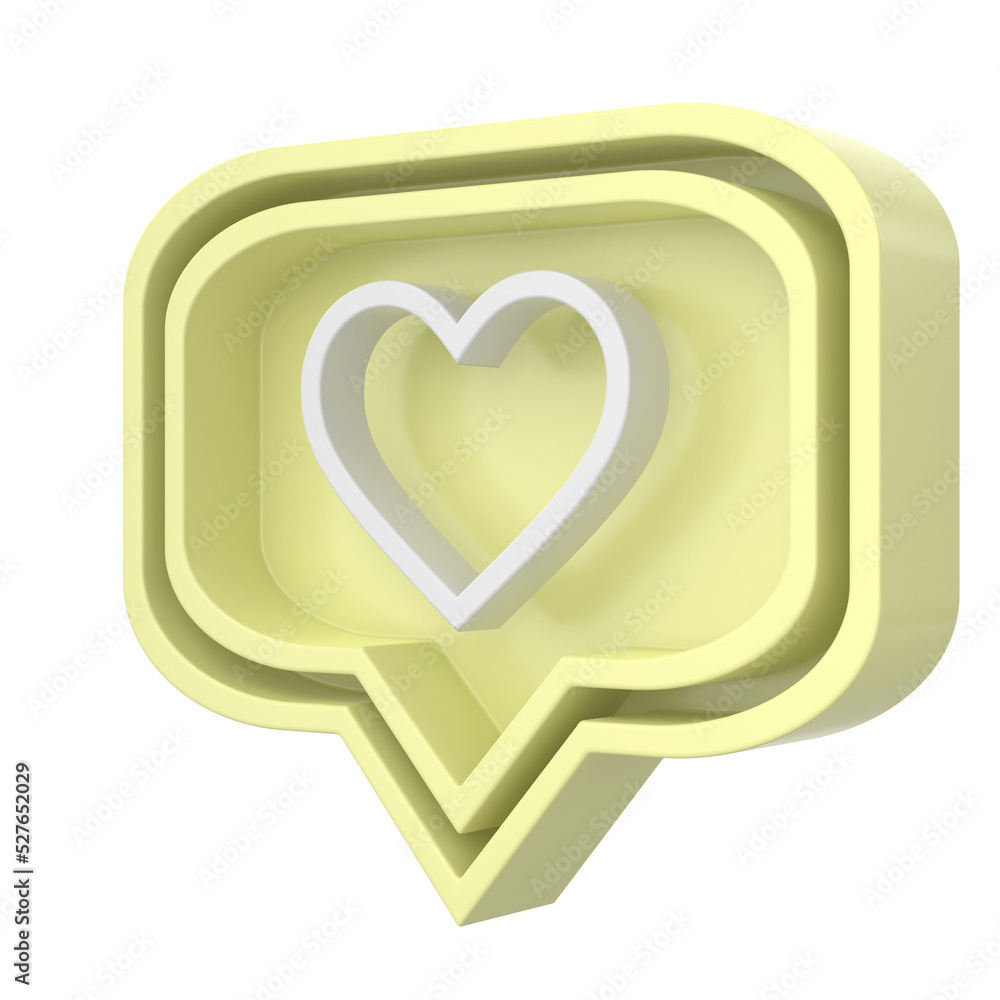 Like icon. Love icon. 3D illustration. Like icon. Love icon. 3D illustration.