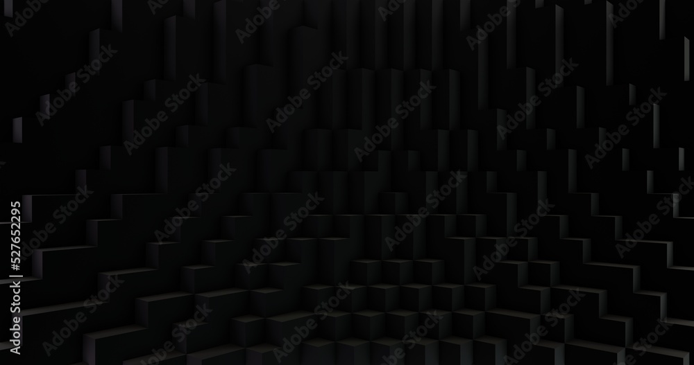 Abstract black background geometric pattern from cubes 3d render Abstract black background geometric pattern from cubes 3d render