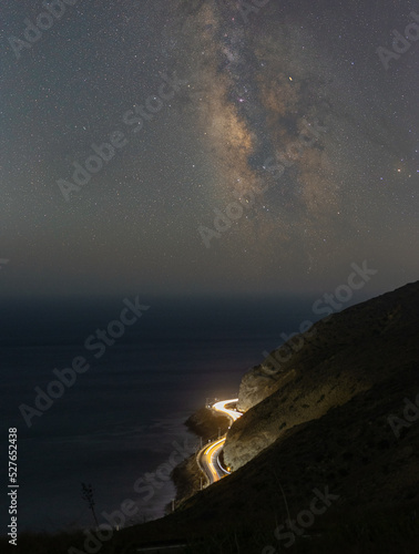 Milky way over the Pacific coast highway in Malibu photo